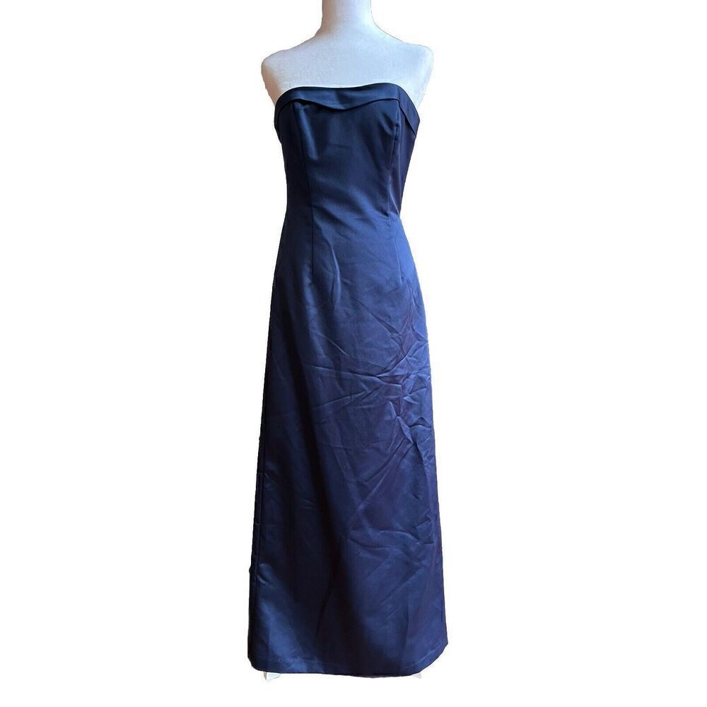 David’s Bridal Dress Navy Blue Strapless Long Formal women’s Size 2